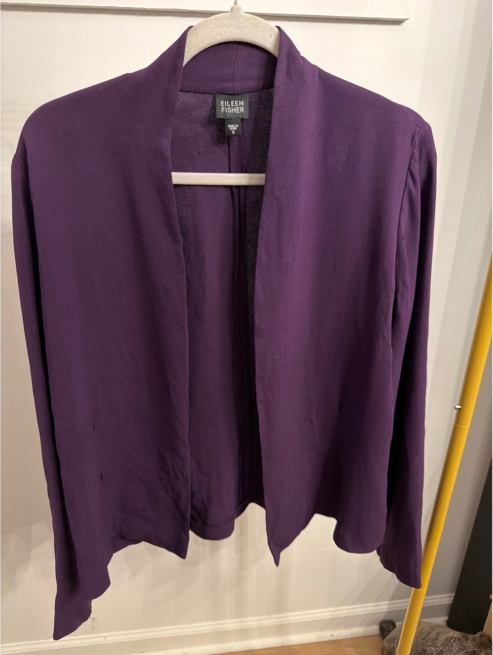 Eileen Fisher Purple Open Front Cardigan Small